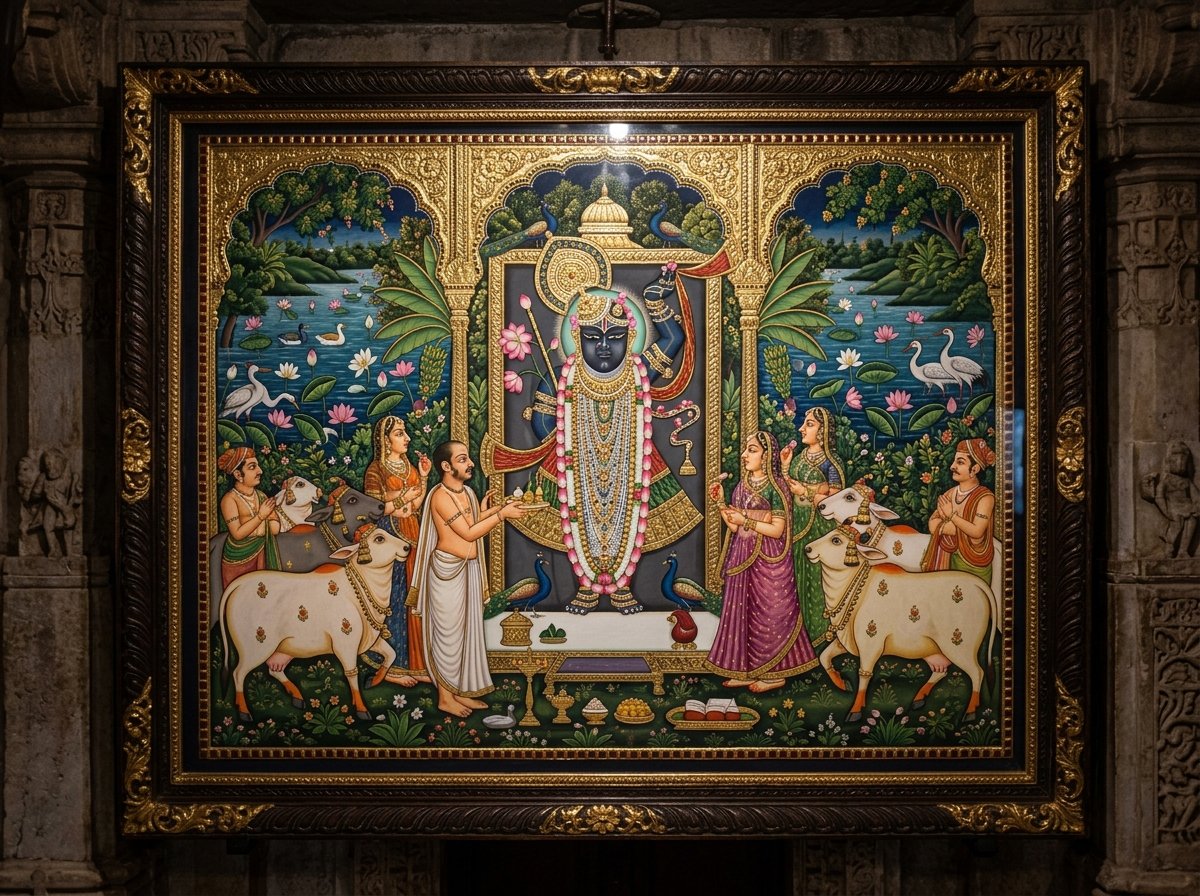 Grand Masterwork Shrinathji Pichwai Tanjore Painting