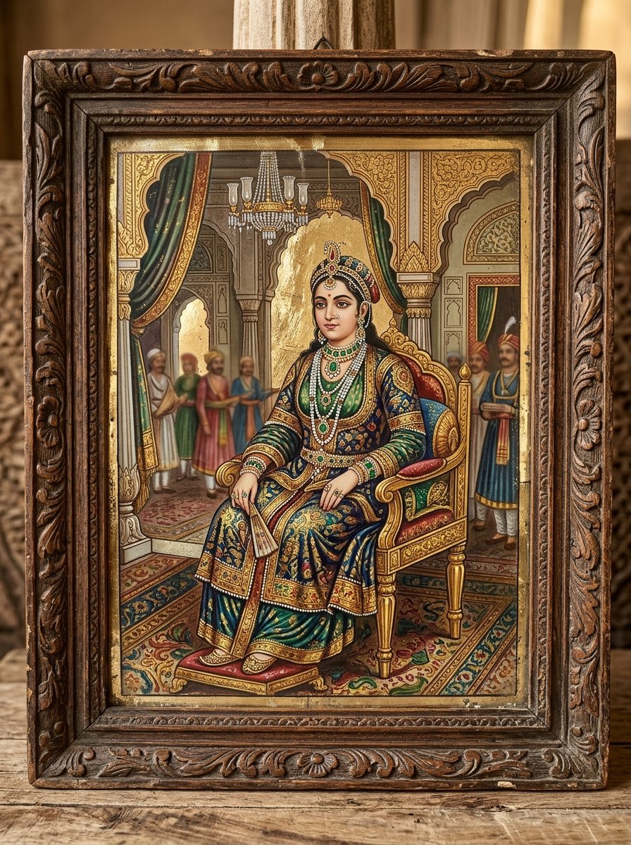 Royal Court Reverse Glass Painting